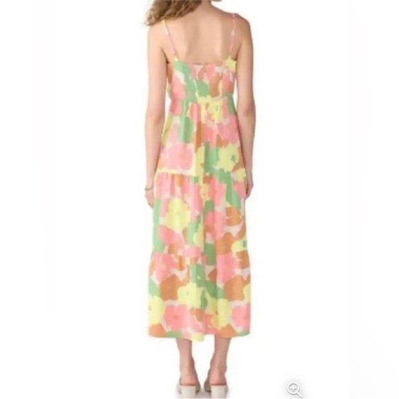 Sanctuary Pink and Green 3 Tiered Printed Midi Sundress - Picture 2 of 7